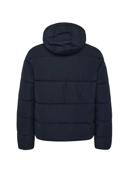 Geacă cu puf Superdry cu glugă albastru