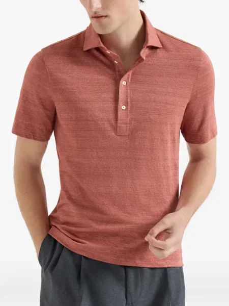 Gulerat polo Brunello Cucinelli de in portocaliu