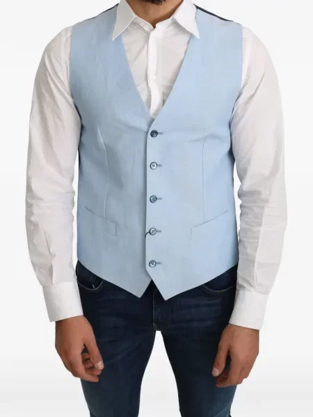 Vestă Dolce & Gabbana cu decolteu în V albastru