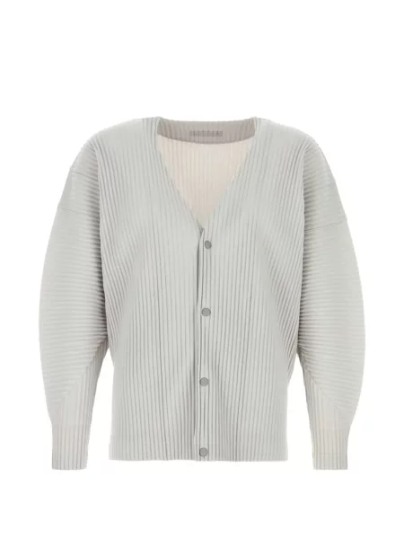 Cardigan Homme Plisse Issey Miyake cu decolteu în V gri