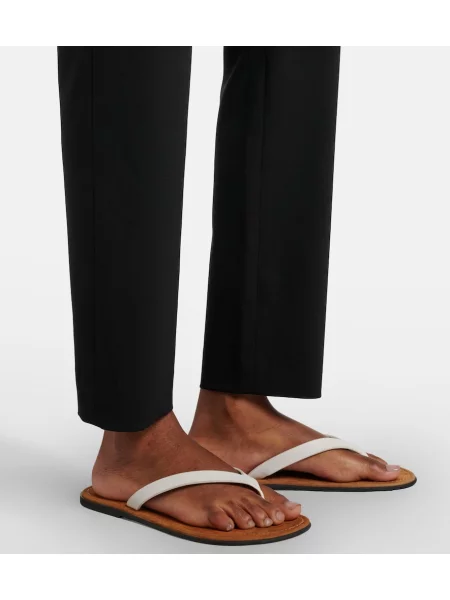 Pantaloni The Row de lână negru