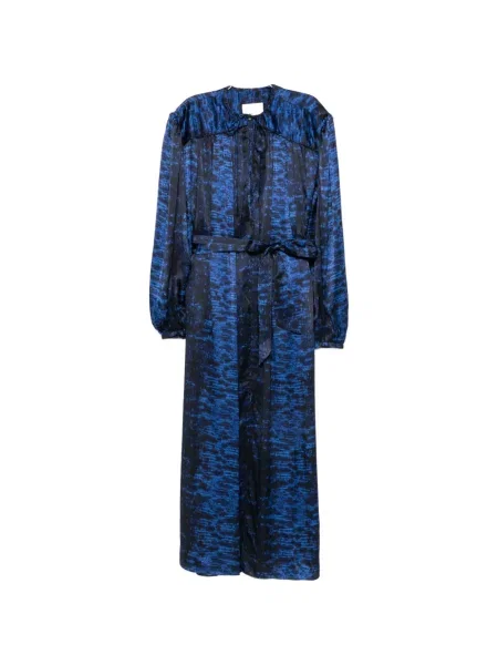 Rochie midi Isabel Marant cu imagine cu imprimeu abstract albastru