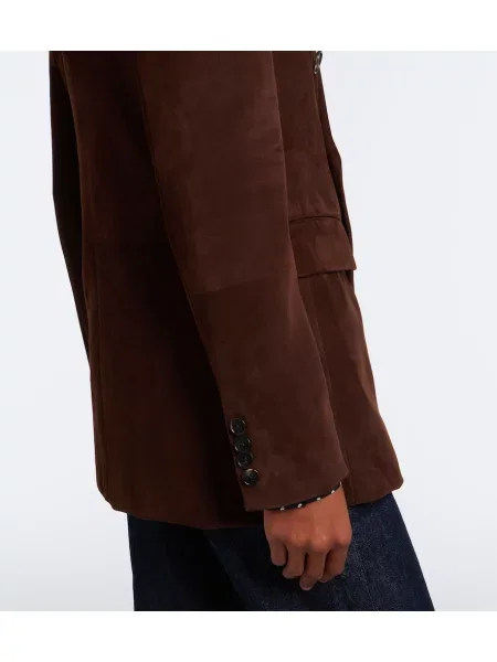 Dvoredni blazer Ralph Lauren Collection iz semiša rjava