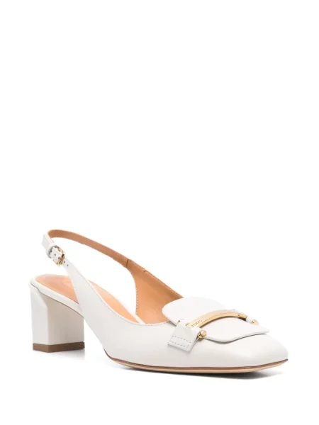 Pantofi cu toc Tod's din piele slingback alb