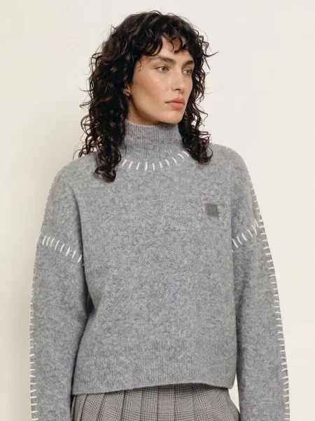 Wrstbhvr Sweter Risso grau biały