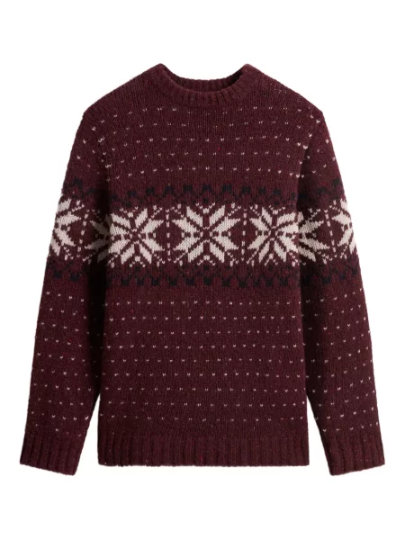 Pulover Woolrich din jacard roșu