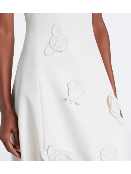 Rochie midi Leo Lin cu model floral alb