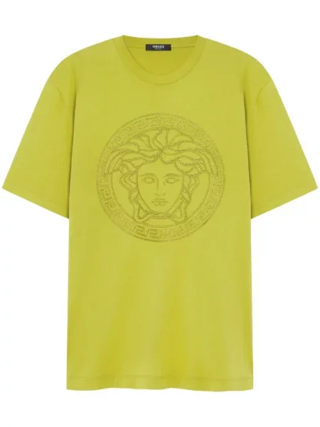 Tricou Versace cu broderie galben