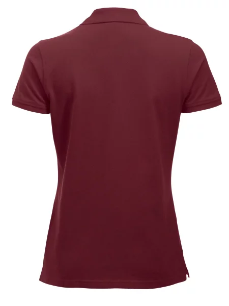 Clique Classic Marion S/S polo z bawełny nowoczesny krój – burgundy czerwona