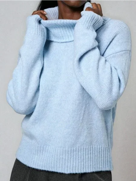 Класичний гольф із домішкою вовни синій