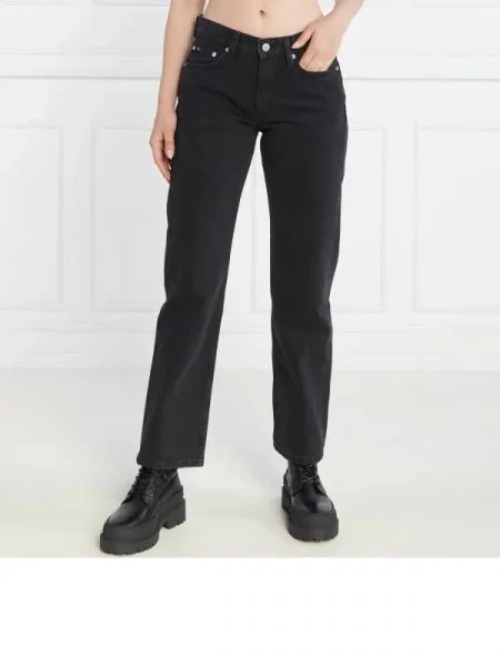 CALVIN KLEIN JEANS Blugi | Straight fit | low rise negru