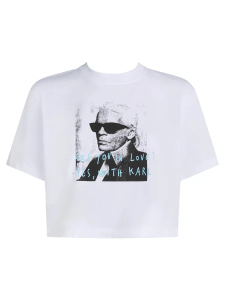 KARL LAGERFELD JEANS Tricou KLJ X Pietro Terzini albastru deschis / negru alb