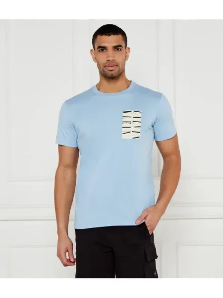 Calvin Klein Jeans Tricou SERIF BOX GRAPHIC albastru