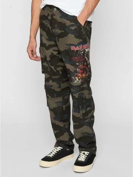Pantaloni Brandit cu model camuflaj negru