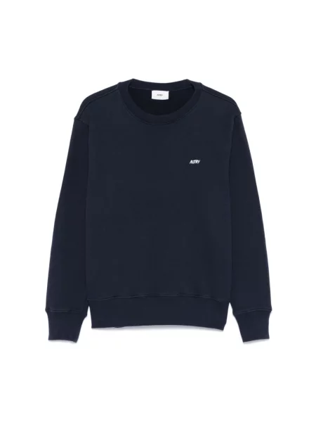 Haftowana bluza nierozpinana Autry z dekoltem w kształcie litery U niebieska