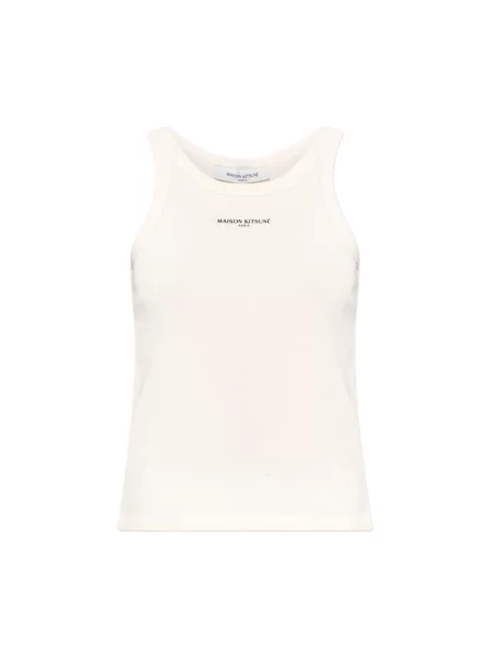 Podkoszulka Maison Kitsune z autografem beżowa
