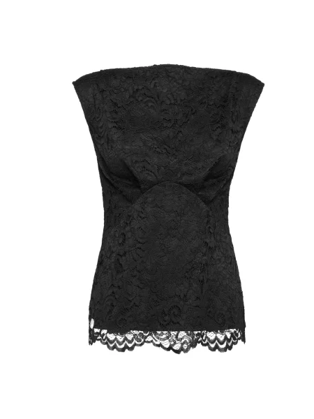 Top Philipp Plein koronkowy czarny