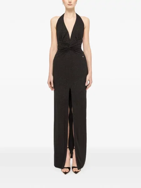 Rochie maxi Nissa cu spatele deschis de costum negru