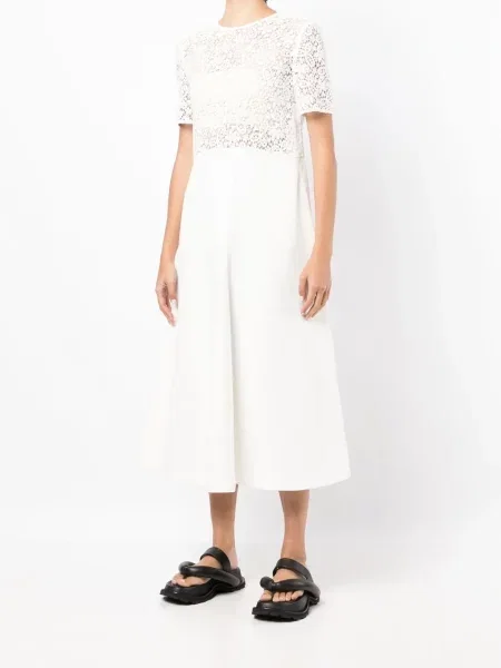 Krajkové oblekové šaty Goen.j bílé