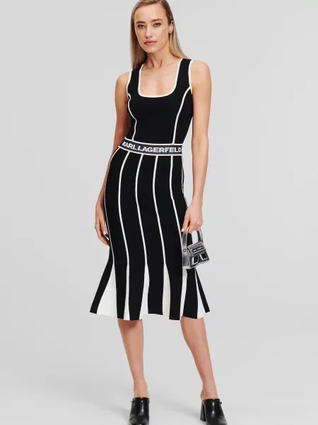 Трикотажна костюмна сукня Karl Lagerfeld чорна