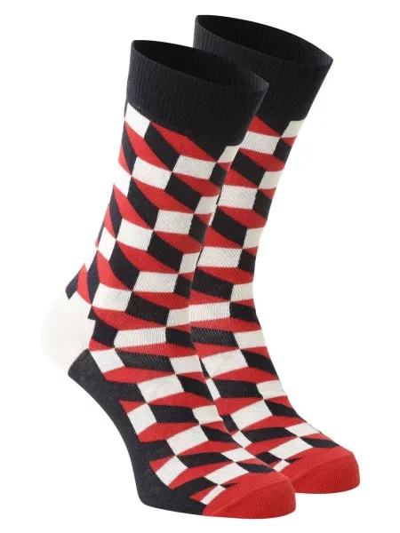 Happy Socks skarpety z drobnej dzianiny KobietyMężczyźni wielokolorowy|czerwony|niebieski wzorzysty czerwone