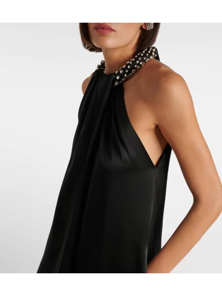 Rochie Stella Mccartney cu broderie cu gât halter negru