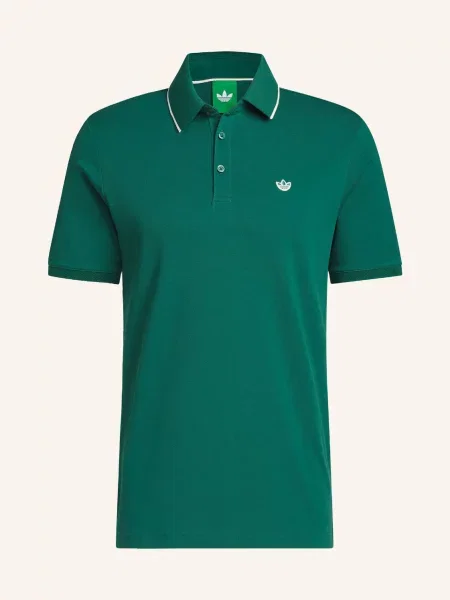 Adidas Originals Polokošile Z Piké Original Twistknit Trefoil tmavě / bílá zelená