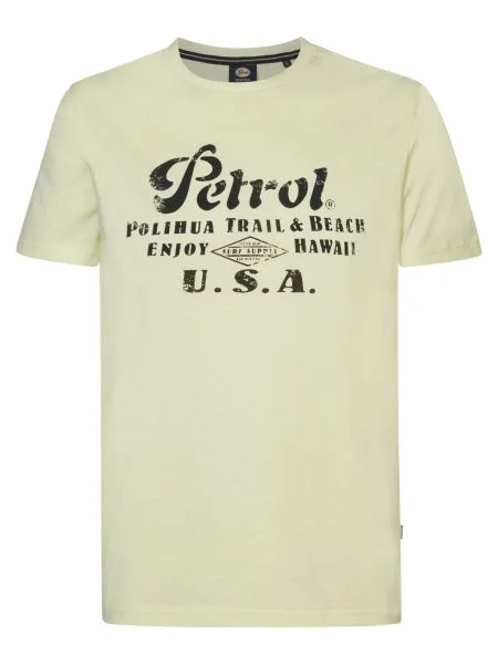 Petrol Industries Tricou Sandcastle galben pastel negru