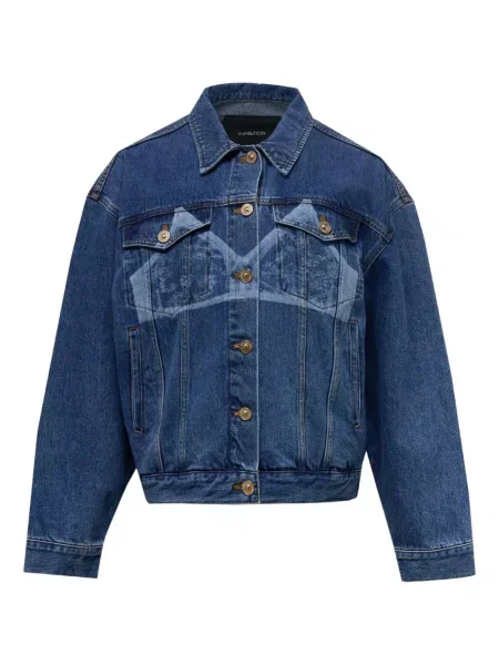 Geacă de blugi Pushbutton cu imagine albastru