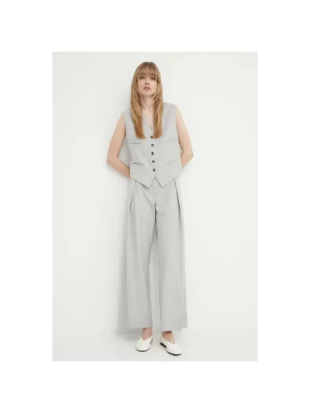 Day Birger et Mikkelsen kamizelka z domieszką wełny Rudy Classic Wool Blend jednorzędowa szary