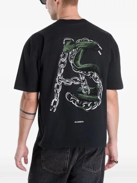 Tricou Allsaints cu imagine negru