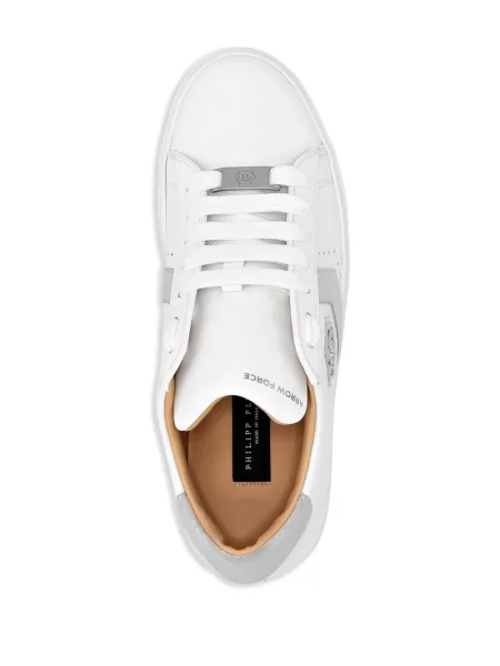 Sneakerși Philipp Plein din piele alb