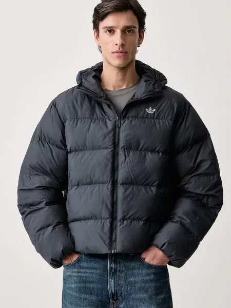Adidas Originals kurtka pikowana Hooded Regen niebieska