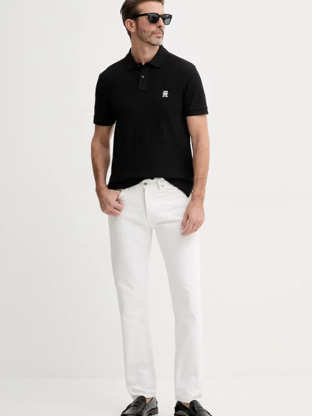 Tommy Hilfiger μπλουζάκι πόλο μαύρο