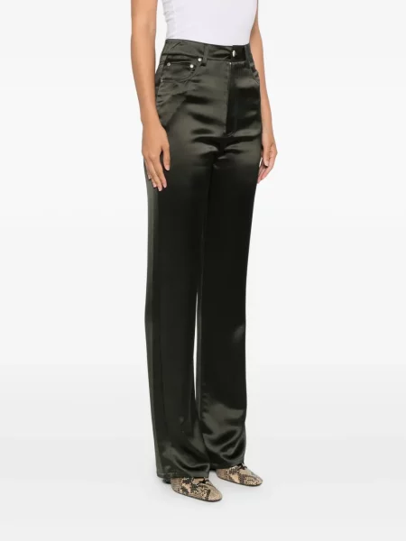 Pantaloni Nanushka cu 5 buzunare verde