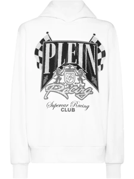 Суичър с качулка Philipp Plein бяло