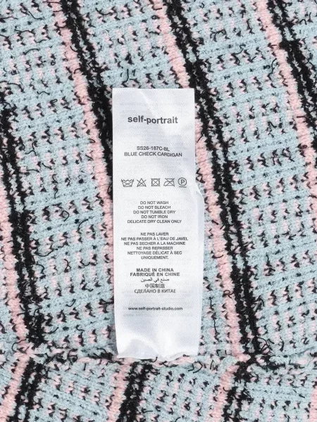 Cardigan Self-portrait tricotate albastru