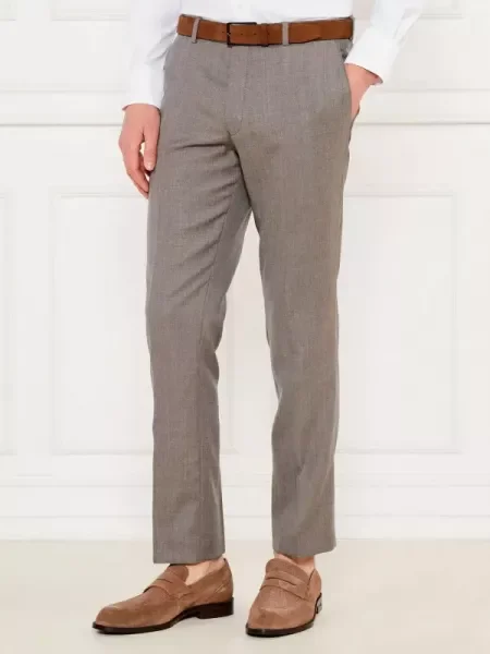 Oscar Jacobson De lână pantaloni chino Dandy gri