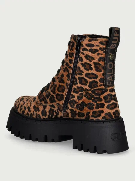 Buffalo workery na platformie Aspen Lace Up Mid brązowe