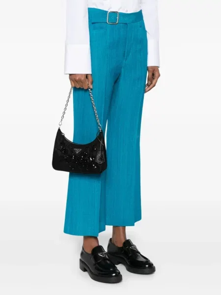 Чанта Prada с кристали черно
