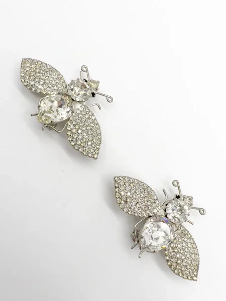 Křišťálové retro náušnice Jennifer Gibson Jewellery stříbrné