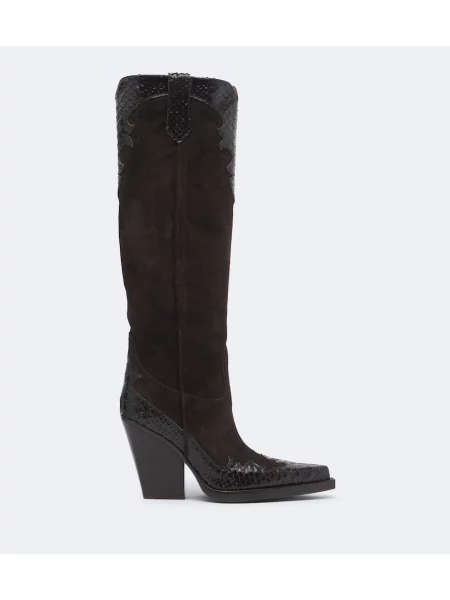 Botine Paris Texas din piele de căprioară maro