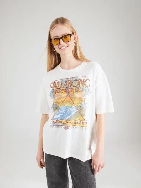 BILLABONG Marškinėliai Sun Meets Sea šviesiai mėlyna / pilka / tamsiai oranžinė balta