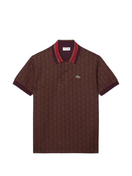 Tricou polo Lacoste din jacard maro