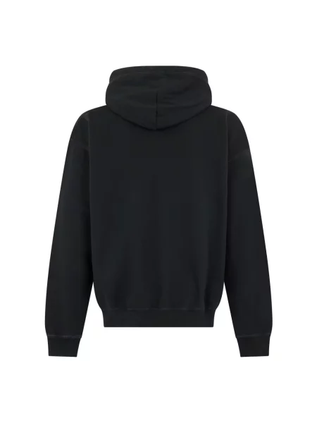 Bluza z kapturem Diesel z kapturem z nadrukiem czarna