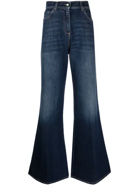 Jeansy dzwony Fabiana Filippi z wysoką talią niebieskie