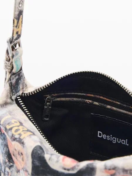 Desigual Kabelka na rameno púdrová čierna