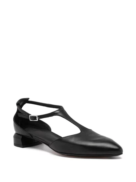 Pantofi cu toc Officine Creative din piele cu bretele negru
