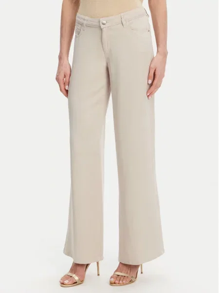 Guess Jeansy Wide Leg beżowy