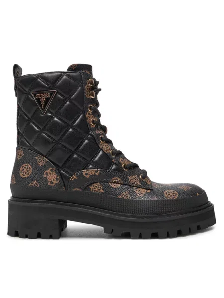 Čizme Guess s vezicama crna
